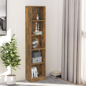 5-tier smoked oak plywood shelf 40x24x175 cm by vidaXL, Bookcases and shelves - Ref: Foro24-816068, Price: 52,88 €, Discount: %