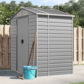 Light gray galvanized steel garden shed 191x130x198 cm by vidaXL, Sheds - Ref: Foro24-3188242, Price: 357,51 €, Discount: %