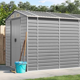 Garden shed light gray galvanized steel 191x470x198 cm by vidaXL, Sheds - Ref: Foro24-3188246, Price: 803,22 €, Discount: %