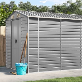 Garden shed light gray galvanized steel 191x555x198 cm by vidaXL, Sheds - Ref: Foro24-3188247, Price: 877,03 €, Discount: %