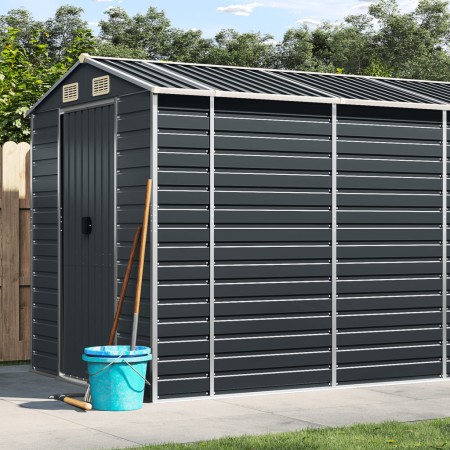 Garden shed anthracite galvanized steel 191x555x198 cm by vidaXL, Sheds - Ref: Foro24-3188258, Price: 916,18 €, Discount: %