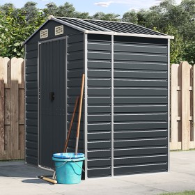 Garden shed anthracite galvanized steel 191x130x198 cm by vidaXL, Sheds - Ref: Foro24-3188253, Price: 349,84 €, Discount: %