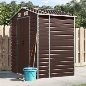 Brown galvanized steel garden shed 191x130x198 cm by vidaXL, Sheds - Ref: Foro24-3188264, Price: 340,11 €, Discount: %