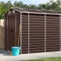 Galvanized steel garden shed in brown, 191x470x198 cm. by vidaXL, Sheds - Ref: Foro24-3188268, Price: 822,21 €, Discount: %