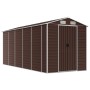 Cobertizo de jardín acero galvanizado marrón 191x470x198 cm de vidaXL, Cobertizos - Ref: Foro24-3188268, Precio: 767,38 €, De...