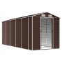 Cobertizo de jardín acero galvanizado marrón 191x470x198 cm de vidaXL, Cobertizos - Ref: Foro24-3188268, Precio: 767,38 €, De...