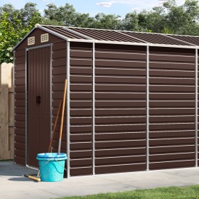 Brown galvanized steel garden shed 191x895x198 cm by vidaXL, Sheds - Ref: Foro24-3188273, Price: 1,00 €, Discount: %