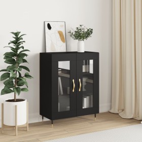 Black engineered wood sideboard 69.5x34x90 cm by vidaXL, Sideboards - Ref: Foro24-827765, Price: 85,74 €, Discount: %