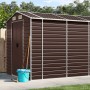 Brown galvanized steel garden shed 191x640x198 cm by vidaXL, Sheds - Ref: Foro24-3188270, Price: 926,52 €, Discount: %