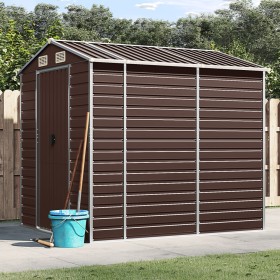 Brown galvanized steel garden shed 191x215x198 cm by vidaXL, Sheds - Ref: Foro24-3188265, Price: 442,35 €, Discount: %