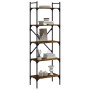 Bookcase with 5 shelves smoked oak wood 56x31.5x174 cm by vidaXL, Bookcases and shelves - Ref: Foro24-833345, Price: 59,99 €,...