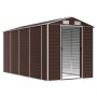 Cobertizo de jardín acero galvanizado marrón 191x385x198 cm de vidaXL, Cobertizos - Ref: Foro24-3188267, Precio: 646,10 €, De...