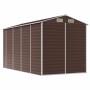 Cobertizo de jardín acero galvanizado marrón 191x385x198 cm de vidaXL, Cobertizos - Ref: Foro24-3188267, Precio: 646,10 €, De...