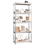 5-level shelf, 4 units, steel, plywood, silver by vidaXL, Industrial shelving - Ref: Foro24-3154163, Price: 146,08 €, Discoun...