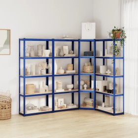 Shelving 5 levels 4 units steel and blue plywood by vidaXL, Industrial shelving - Ref: Foro24-3154167, Price: 158,05 €, Disco...