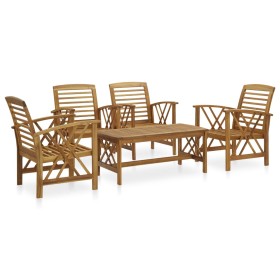 Gartenmöbel-Set 5-teilig aus massivem Akazienholz von vidaXL, Gartensets - Ref: Foro24-3057986, Preis: 337,28 €, Rabatt: %