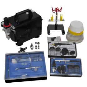 Compresor de aerógrafo con 3 pistolas de vidaXL, Compresores - Ref: Foro24-140286, Precio: 245,76 €, Descuento: %