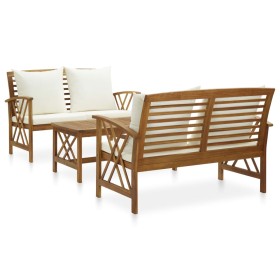 3-piece garden furniture with solid acacia wood cushions by vidaXL, Garden sets - Ref: Foro24-3057988, Price: 427,36 €, Disco...