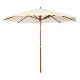 White beach umbrella 300x258 cm by vidaXL, Umbrellas - Ref: Foro24-40437, Price: 92,99 €, Discount: %