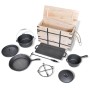 Set De Horno Holandés 9 Piezas de vidaXL, Ollas de hierro - Ref: Foro24-40829, Precio: 134,25 €, Descuento: %