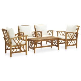 Garden furniture and cushions set 5 pieces solid acacia wood by vidaXL, Garden sets - Ref: Foro24-3057990, Price: 447,97 €, D...