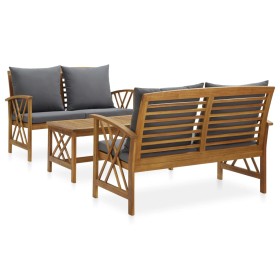 3-piece garden furniture with solid acacia wood cushions by vidaXL, Garden sets - Ref: Foro24-3057992, Price: 402,12 €, Disco...