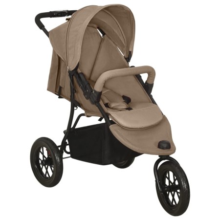 Cochecito de bebé de acero gris taupe de vidaXL, Cochecitos de bebé - Ref: Foro24-10261, Precio: 211,07 €, Descuento: %