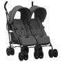 Carrito para gemelos de acero gris antracita de vidaXL, Cochecitos de bebé - Ref: Foro24-10236, Precio: 234,99 €, Descuento: %