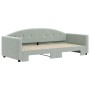 Sofá cama nido terciopelo gris claro 90x190 cm de vidaXL, Camas y somieres - Ref: Foro24-3197314, Precio: 306,67 €, Descuento: %