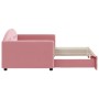 Pink velvet trundle sofa bed 90x200 cm by vidaXL, Beds and slatted bases - Ref: Foro24-3197304, Price: 282,91 €, Discount: %