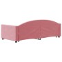 Pink velvet trundle sofa bed 90x200 cm by vidaXL, Beds and slatted bases - Ref: Foro24-3197304, Price: 282,91 €, Discount: %