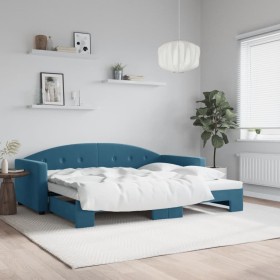 Sofá cama nido terciopelo azul 90x200 cm de vidaXL, Camas y somieres - Ref: Foro24-3197300, Precio: 302,99 €, Descuento: %