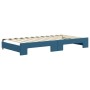 Blue velvet trundle sofa bed 100x200 cm by vidaXL, Beds and slatted bases - Ref: Foro24-3197307, Price: 312,99 €, Discount: %