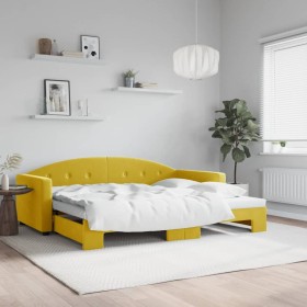 Sofá cama nido terciopelo amarillo 90x200 cm de vidaXL, Camas y somieres - Ref: Foro24-3197306, Precio: 295,99 €, Descuento: %