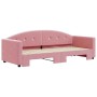 Pink velvet trundle sofa bed 80x200 cm by vidaXL, Beds and slatted bases - Ref: Foro24-3197297, Price: 280,99 €, Discount: %