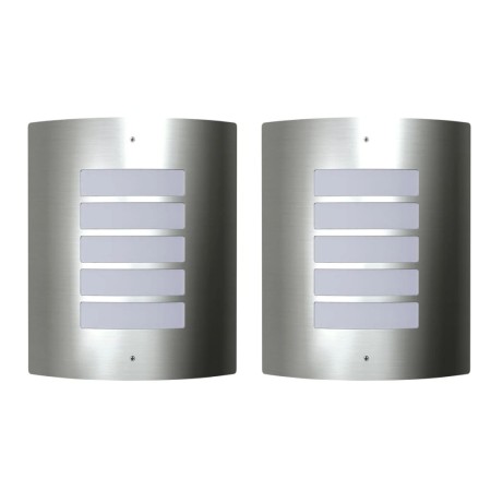 2 Apliques de exterior, lámparas de pared de acero inoxidable de vidaXL, Iluminación de exterior - Ref: Foro24-160162, Precio...