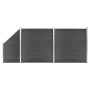 Set of black WPC fence panels 446x(105-186) cm by vidaXL, fence panels - Ref: Foro24-3070438, Price: 685,86 €, Discount: %