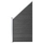 Set of black WPC fence panels 446x(105-186) cm by vidaXL, fence panels - Ref: Foro24-3070438, Price: 685,86 €, Discount: %