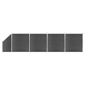 Black WPC Fence Panel Set 792x(105-186) cm by vidaXL, fence panels - Ref: Foro24-3070440, Price: 1,00 €, Discount: %