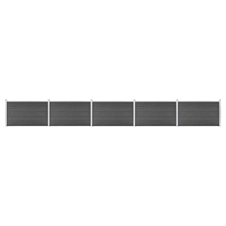 Set of black WPC fence panels 872x105 cm by vidaXL, fence panels - Ref: Foro24-3070450, Price: 968,86 €, Discount: %