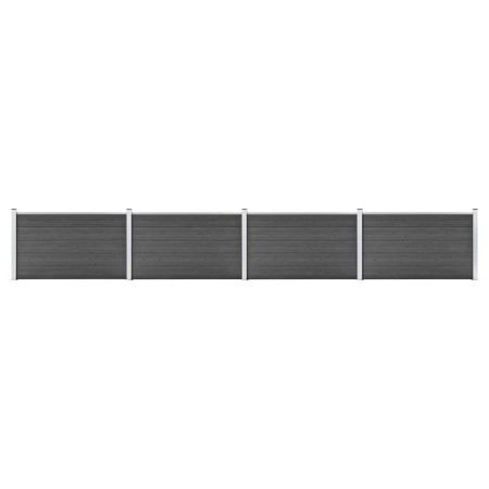 Schwarzes WPC-Zaunplatten-Set 699 x 105 cm von vidaXL, Zaunpaneele - Ref: Foro24-3070449, Preis: 783,97 €, Rabatt: %