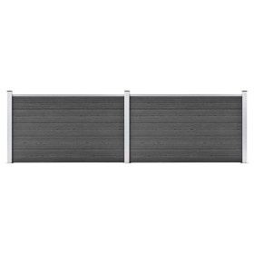 Black WPC fence panel set 353x105 cm by vidaXL, fence panels - Ref: Foro24-3070447, Price: 424,98 €, Discount: %