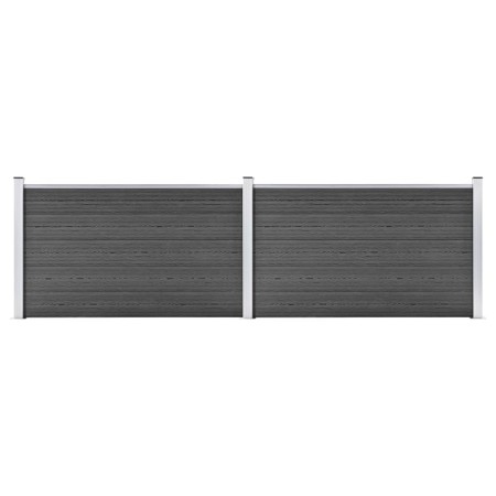 Set de paneles de valla WPC negro 353x105 cm de vidaXL, Paneles de vallas - Ref: Foro24-3070447, Precio: 424,98 €, Descuento: %