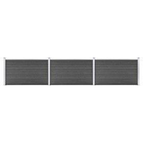 Schwarzes WPC-Zaunelement-Set 526 x 105 cm von vidaXL, Zaunpaneele - Ref: Foro24-3070448, Preis: 598,99 €, Rabatt: %