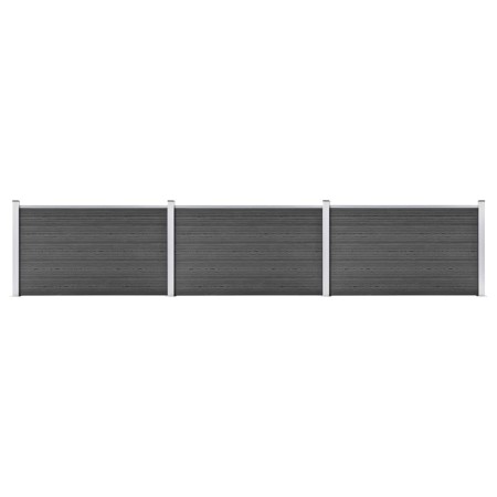 Schwarzes WPC-Zaunelement-Set 526 x 105 cm von vidaXL, Zaunpaneele - Ref: Foro24-3070448, Preis: 599,75 €, Rabatt: %