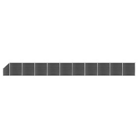 Set of black WPC fence panels 1830x(105-186) cm by vidaXL, fence panels - Ref: Foro24-3070446, Price: 2,00 €, Discount: %