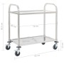 Stainless steel 2-tier kitchen cart 95x45x83.5 cm by vidaXL, Kitchen and dining carts - Ref: Foro24-50913, Price: 94,56 €, Di...