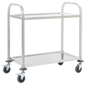 2-level stainless steel kitchen cart 96.5x55x90 cm by vidaXL, Kitchen and dining carts - Ref: Foro24-50912, Price: 92,63 €, D...