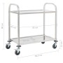 2-level stainless steel kitchen cart 96.5x55x90 cm by vidaXL, Kitchen and dining carts - Ref: Foro24-50912, Price: 92,63 €, D...