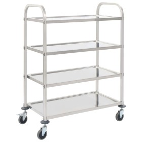 4-level stainless steel kitchen cart 107x55x125 cm by vidaXL, Kitchen and dining carts - Ref: Foro24-50916, Price: 153,27 €, ...